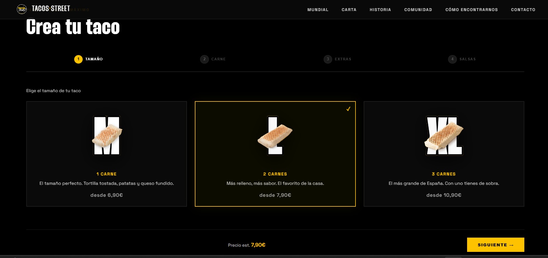 Configurador interactivo Crea tu taco